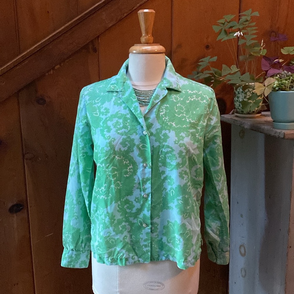 Vintage Paisley Crop Button Up Top